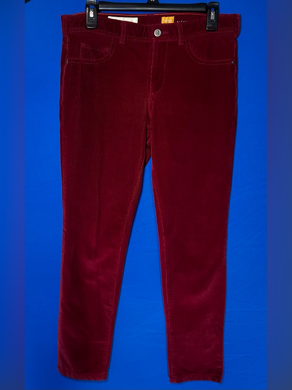 Pilcro and the Letterpress Skinny Corduroy Jeans in Burgundy